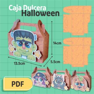 Caja Dulcera Halloween 4 personajes